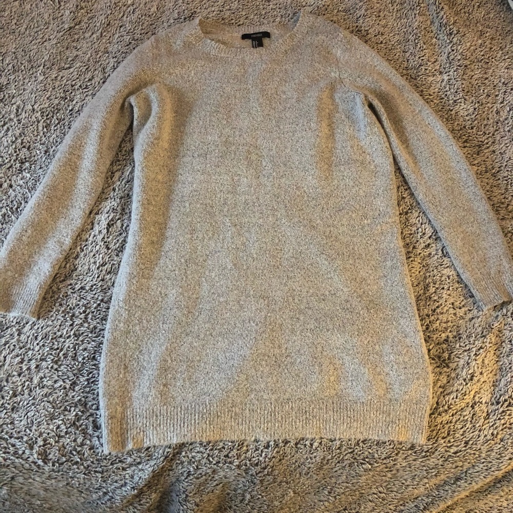 Gray Oversized Sweater Dress